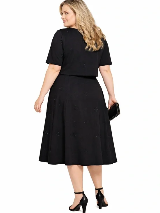 Torrid Insider Collection NWT Black 2PC Midi Skirt Set w/ Embellishments Size 2X - Picture 2 of 6